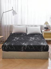 4Pcs Black Marble Pattern Sheet Set Bedding Set, 1pc Fitted Sheet & 1pc Flat Sheet& 2pcs Pillowcase Bedding Mattress Protector Set (Not Including Pillow Core)Luxury Fitted Sheet Set King Queen Full TWIN SIZE Sheet Deep Pocket Up To 11.8 Inch Pillowcase, Soft Breathable Wrinkle-Free Better For Sleep, Luxury Hotel Style, Gift For Mom Dad Friend
