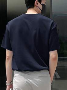 DAZY Heren Stevige Ingekeepte hals T-shirt