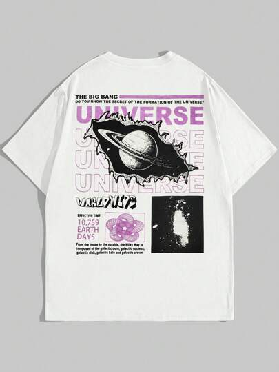 Street Life Men Slogan Planet Graphic Tee