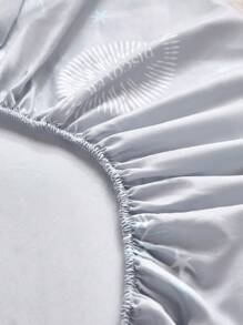 HARRY POTTER X SHEIN 1pc Animal Grey Fitted Sheet,Gifts Suitable For Children's Single Bed/Double Bed/King Bed/King Bed - Light Grey - View 5