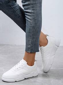 Giải trí Giày thể thao NỮ Bằng phẳng Giày trượt băng Đúng mốt Thoáng khí Đen Giày dép Dày - trắng - Xem 2