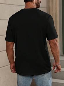 Manfinity Homme Men Solid Round Neck Tee - Black - View 2