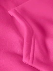 SHEIN EZwear Áo nỉ giữ nhiệt cỡ lớn in khẩu hiệu, có túi kangaroo và dây rút. - Đỏ - Xem 3