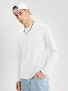 SWAVVY Men Solid Round Neck Tee, For Fall