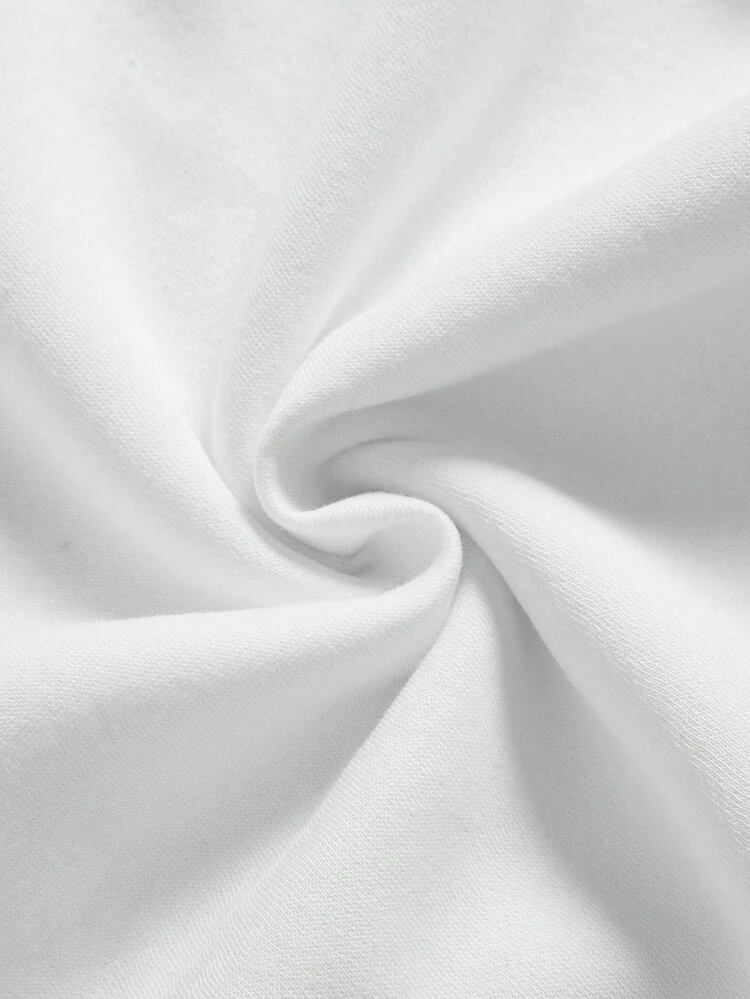 SHEIN LUNE סווטשירט נשים בגודל מזדמן ופשוט עם דפוס מצויר, מתאים לסתיו ולחורף - לבן - ראה 4