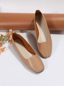 Zapatos planos de mujeres - Café integral - Ver 4
