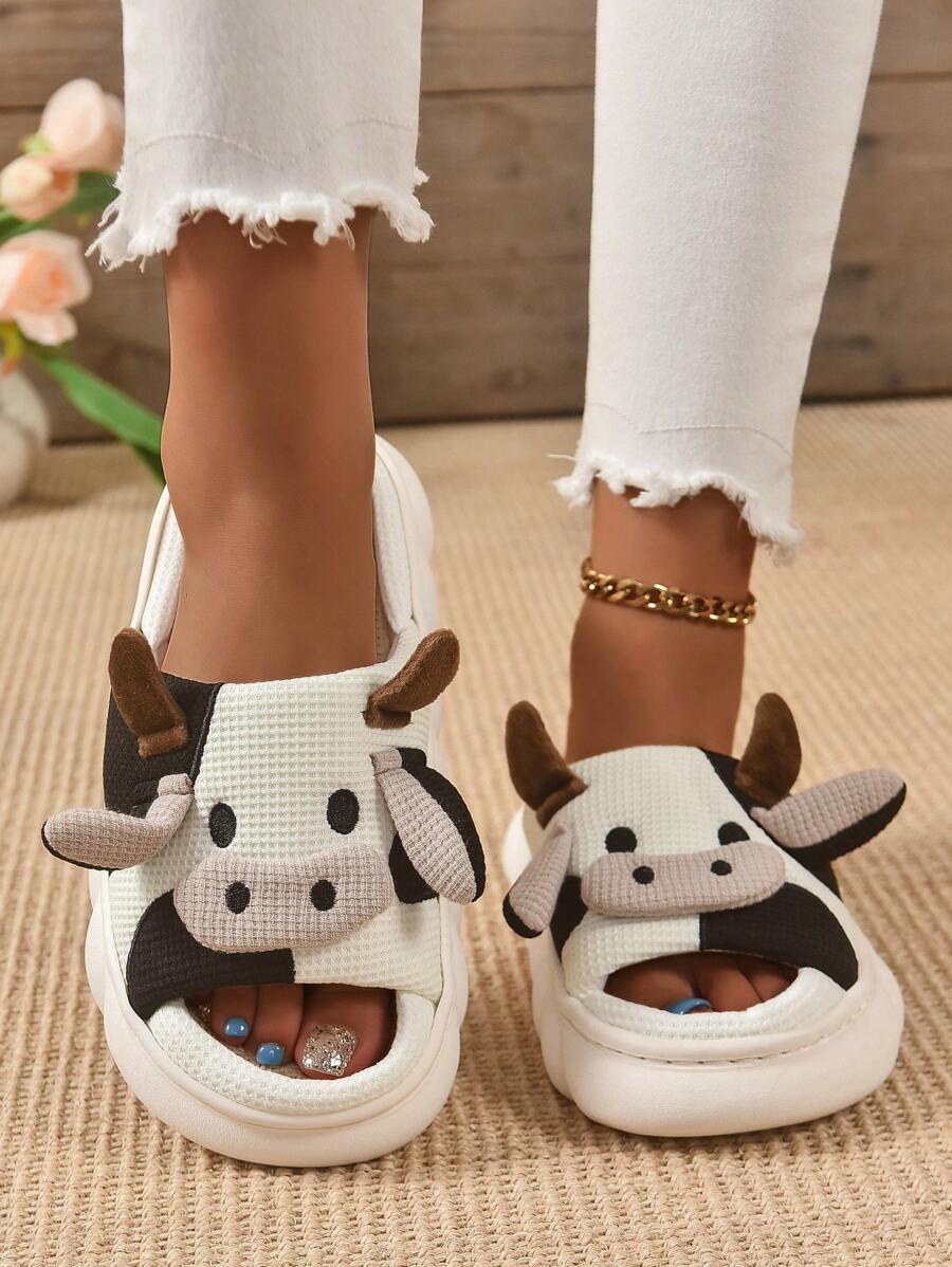 Không giới tính Dễ thương In hoa bò Cặp đôi Dép đi trong nhà Đối với Tất cả các mùa - Nhiều màu - Xem 1