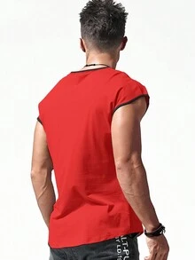 Manfinity Sport Corelite Men Letter Graphic Sports Tank Top - Red - View 2