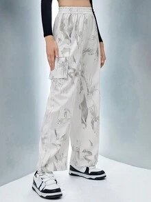 SHEIN Unity 紮染翻蓋口袋工裝褲 - 彩色 - 查看 3