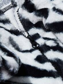 1件寵物外套帶有條紋圖案的兔毛皮衣裳,適用於貓和狗