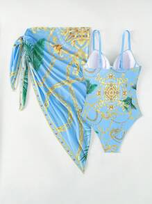 Swim SXY In Dây chuyền Áo tắm một mảnh đẩy lên Với váy đi biển - Nhiều màu - Xem 3