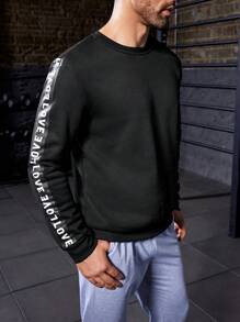 Manfinity Sport Corelite Áo thun nam họa tiết chữ thể thao Áo nỉ nam - màu đen - Xem 6