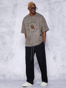 SUMWON Áo thun Suedette thêu thành phố - màu nâu - Xem 4