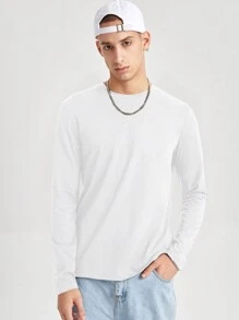SWAVVY Men Solid Round Neck Tee, For Fall