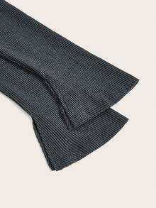 SHEIN EZwear Solid Split Hem Tee - Dark Grey - View 3