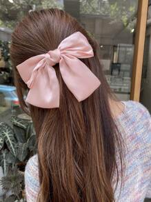 DAZY Women's Elegant Solid Color Bowknot Shaped Hair Clip For Daily Use Valentines Claw Clips Hair Claws Hair Barrettes - Pink - View 6