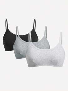SHEIN Sujetadores & Bralettes sin aros Liso Simple - Multicolor - Ver 1