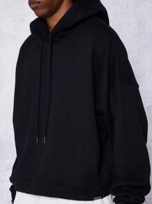 SUMWON Heavyweight Boxy Fit Overhead Hoodie In 340 Gsm - Black - View 4