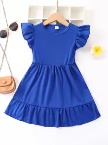 SHEIN Váy không tay màu trơn thông thường dành cho nữ trẻ - Thích hợp cho mùa hè, ngoài trời, thể thao, giải trí, du lịch, kỳ nghỉ, tiệc tùng và trường học - Xanh đậm - Xem 1