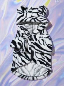 1件寵物外套帶有條紋圖案的兔毛皮衣裳,適用於貓和狗