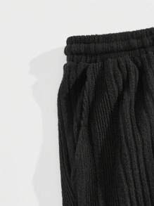 Manfinity RebelGame Nam Eo dây rút Đồ đan Ribbed Quần thể thao - màu đen - Xem 5