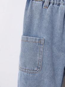 Đứa bé trai Túi Kép Đã vá Quần Jeans Jogger - Rửa nhẹ - Xem 3