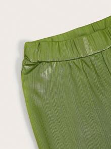 SHEIN ICON Halloween Flare Leg Pants - Lime Green - View 8