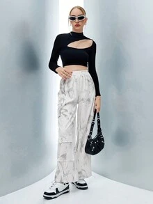 SHEIN Unity 紮染翻蓋口袋工裝褲 - 彩色 - 查看 5