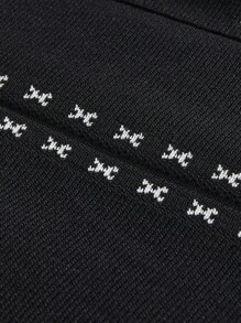 SHEIN LUNE Plus Flare Hem Knit Skirt Winter Fall Autumn - Black - View 5