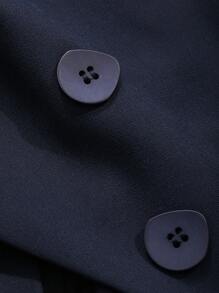 DAZY Solid Button Front Waistcoat Without Blouse,Fall Clothes Business Attire - Navy Blue - View 7