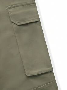 Manfinity EMRG Men Flap Pocket Side Cargo Pants - Army Green - View 8