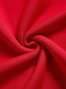 SHEIN EZwear 大碼聖誕圖案加絨內裏運動衫 - 紅色 - 查看 5