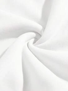 SHEIN EZwear Slogan & In Đầu lâu Lót nhiệt Áo nỉ - trắng - Xem 4