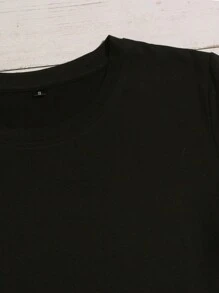 SHEIN Unity 4pcs Solid Round Neck Tee - Multicolor - View 3