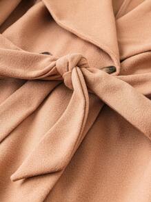 SHEIN LUNE 大碼大翻領腰帶花呢外套 - 駝色 - 查看 4