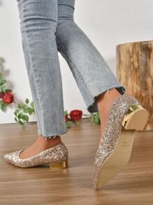 Showho Bride's Wedding Shoes With Crystal Decoration, Not Tiring & Chunky Heel, Two-way Wear In 2023 French Style