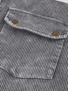 CILKOO 双色抽绳连帽外套，女士休闲宽松抓绒套头衫，带口袋，适合冬季日常穿着 - 灰色 - 查看 6