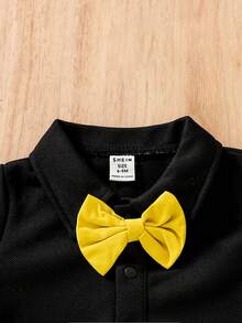 SHEIN 男嬰前蝴蝶結POLO衫&背帶短褲 - 彩色 - 查看 5