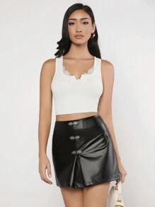 EastFlair Váy nữ trang trí nút kim loại phong cách Trung Hoa mới - màu đen - Xem 4