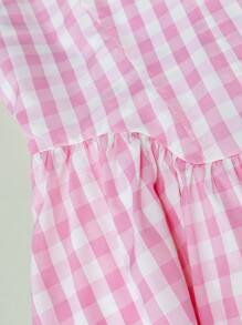 SHEIN Unity 格子圖案A字洋裝 - 彩色 - 查看 4