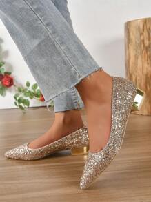 Showho Bride's Wedding Shoes With Crystal Decoration, Not Tiring & Chunky Heel, Two-way Wear In 2023 French Style