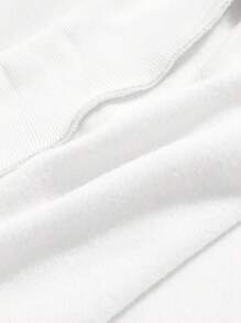 SHEIN EZwear Slogan & In Đầu lâu Lót nhiệt Áo nỉ - trắng - Xem 6