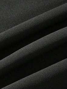 Letter Graphic Crop Tee & Pants Sports Set - Black - View 3