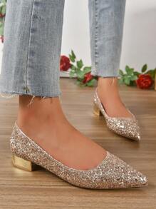 Showho Bride's Wedding Shoes With Crystal Decoration, Not Tiring & Chunky Heel, Two-way Wear In 2023 French Style