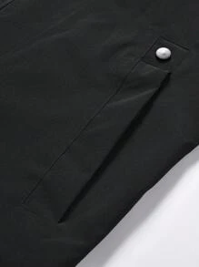 Manfinity Hypemode Chaqueta Con Capucha Y Gráficos De Letra Para Hombres - Negro - Ver 4