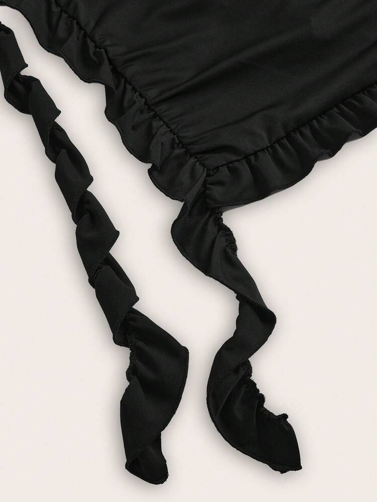 Plus Ruched Tube Top & Drawstring Side Skirt