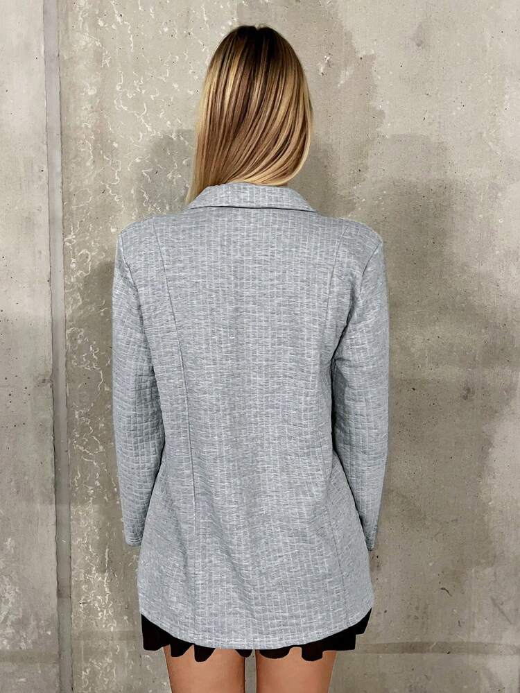 Lapel Neck Slant Pocket Blazer