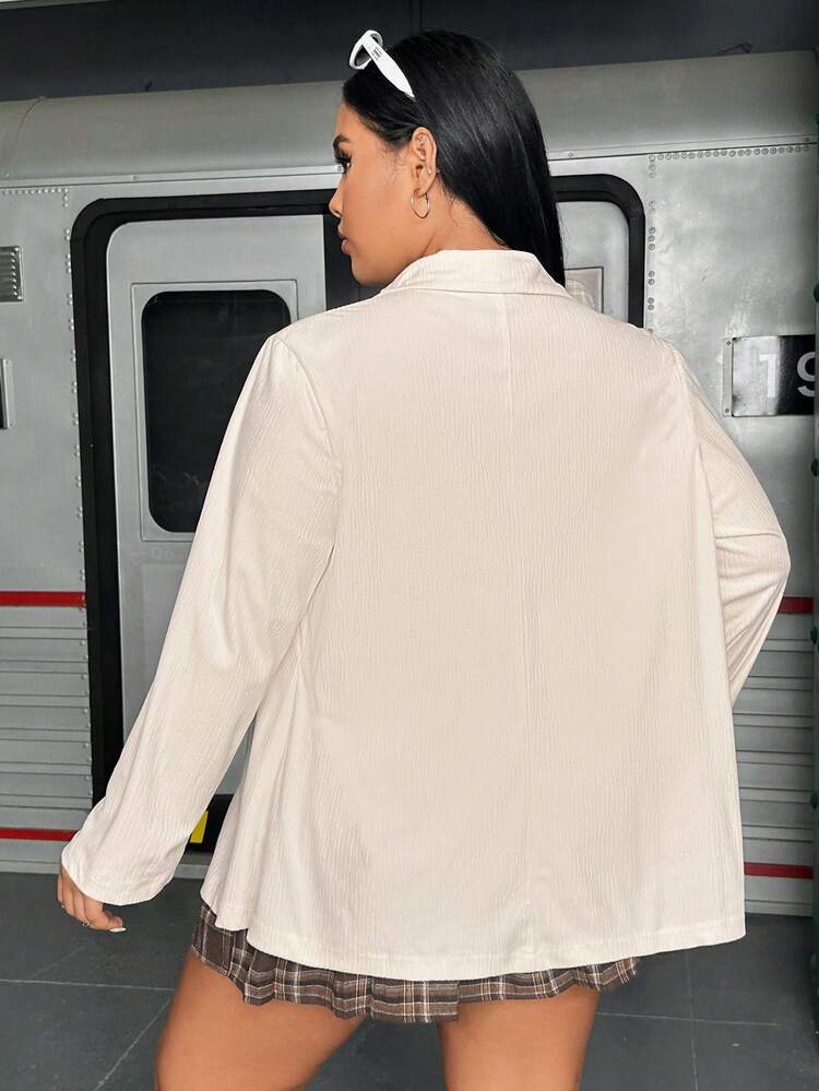 Plus Double Breasted Flap Detail Blazer