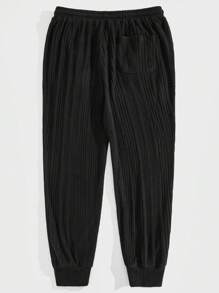 Manfinity RebelGame Nam Eo dây rút Đồ đan Ribbed Quần thể thao - màu đen - Xem 2