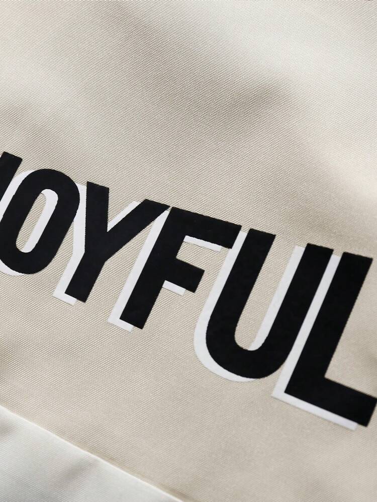 Loose Fit Men's Colorblock Half Zip Hooded Jacket With Letter Graphic